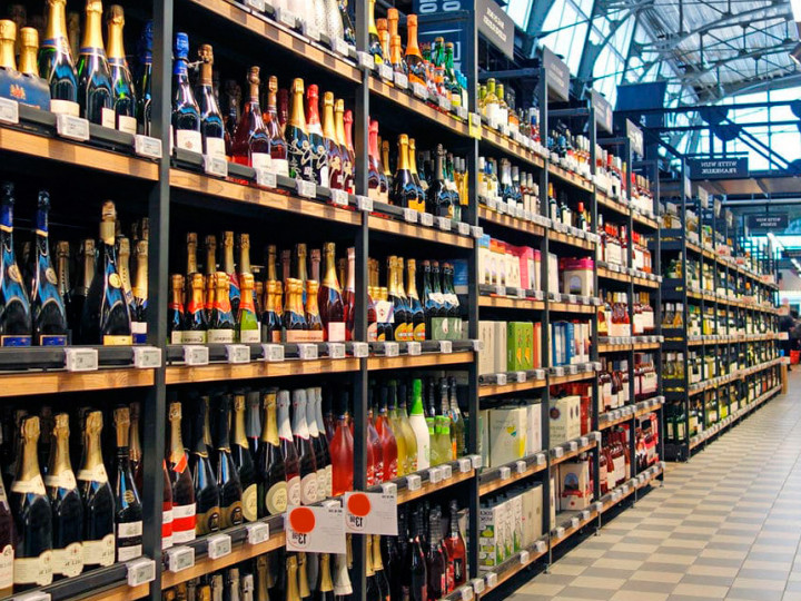A shelf of wines - Wide selection and low prices...
